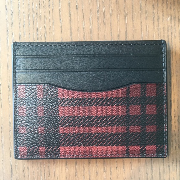 New Men’s Coach Red Twill Slim ID card holder - Picture 2 of 3
